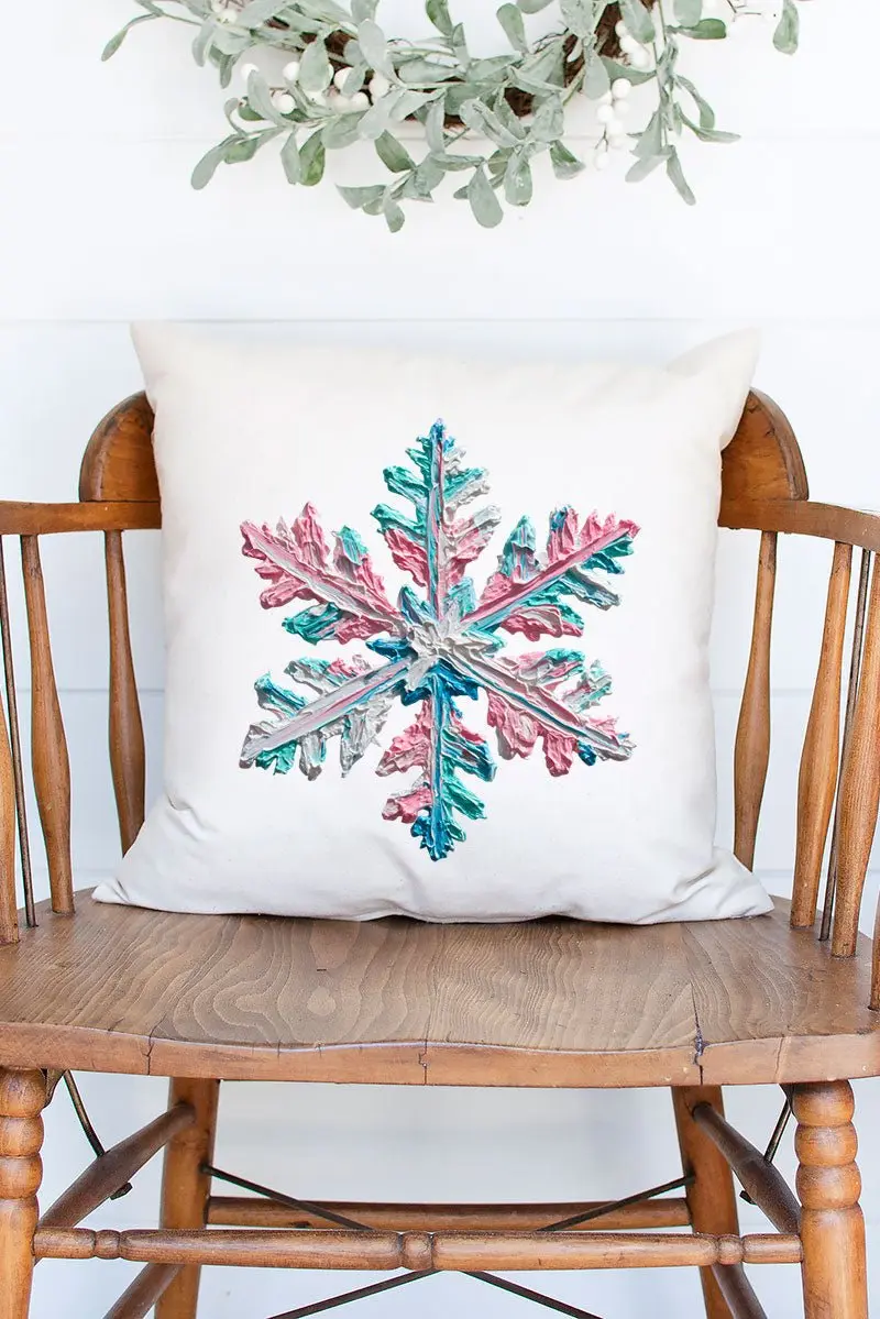 The Painted Snowflake Decorative Pillow Cover