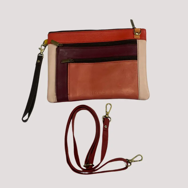 Three Compartment Leather Purse