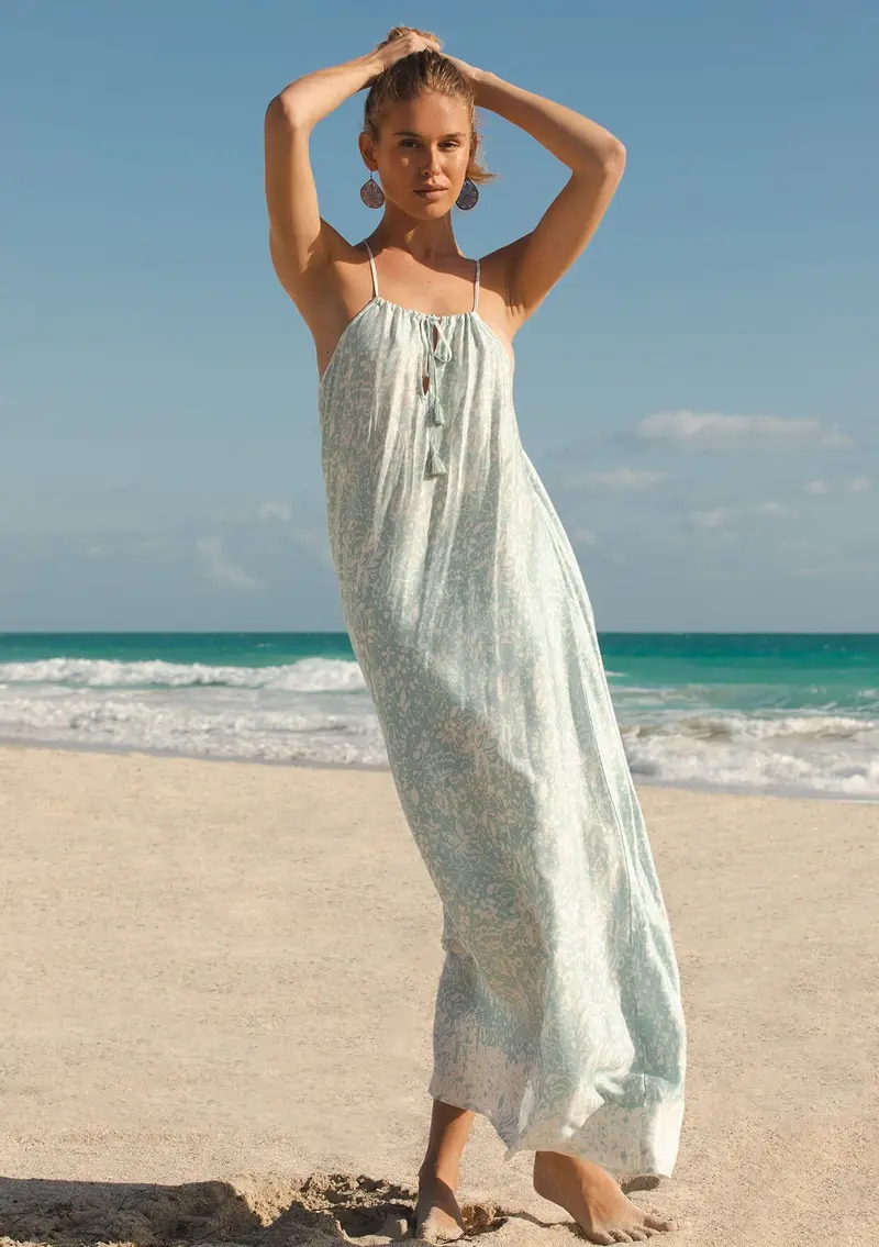 Tidal Flow Halter Maxi Dress