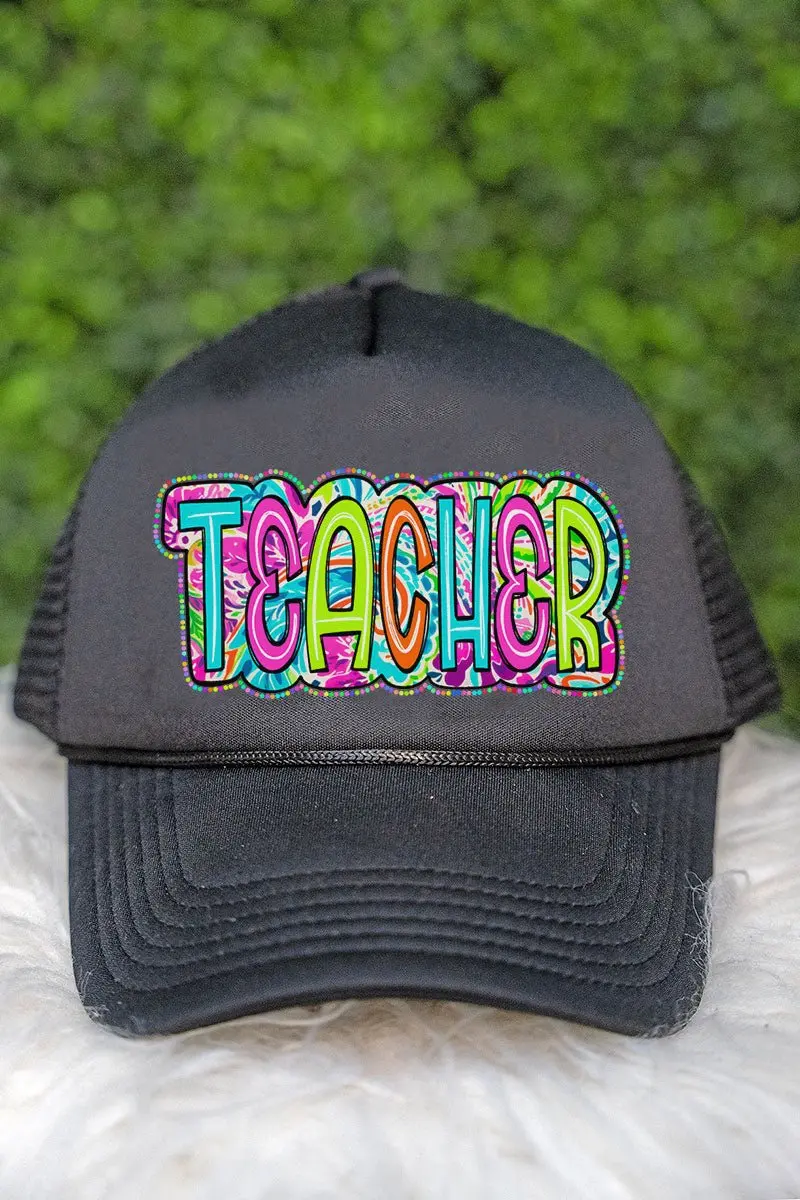 Tie Dye Teacher Foam Mesh Back Trucker Cap