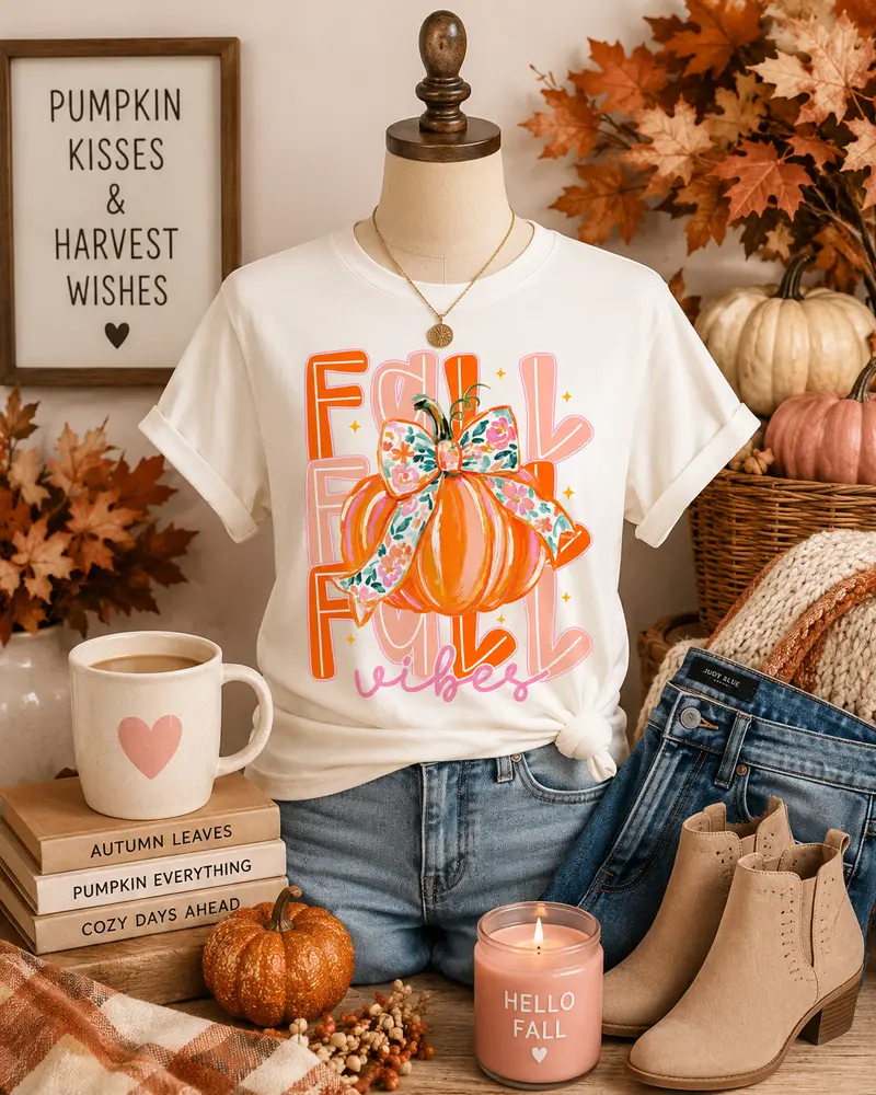 Tied Up in Fall Tee