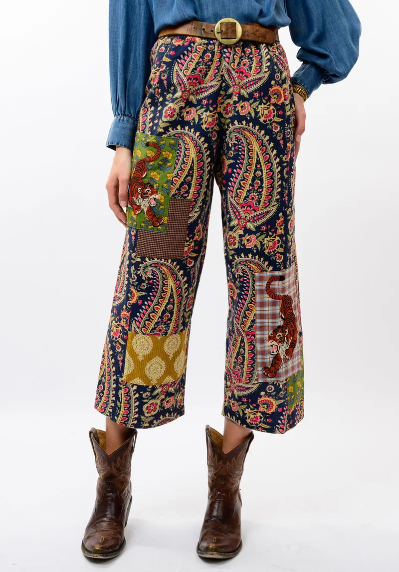 Tiger Patch Barrel Pant in Patch Floral