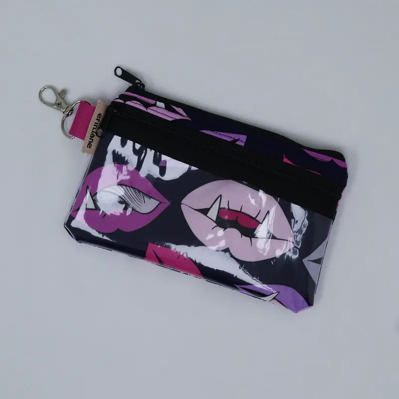 Tiny Trip Double Zipper Wallet in Love Bites