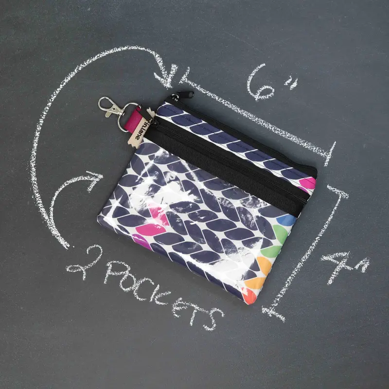 Tiny Trip Double Zippered Wallet in In Stitches