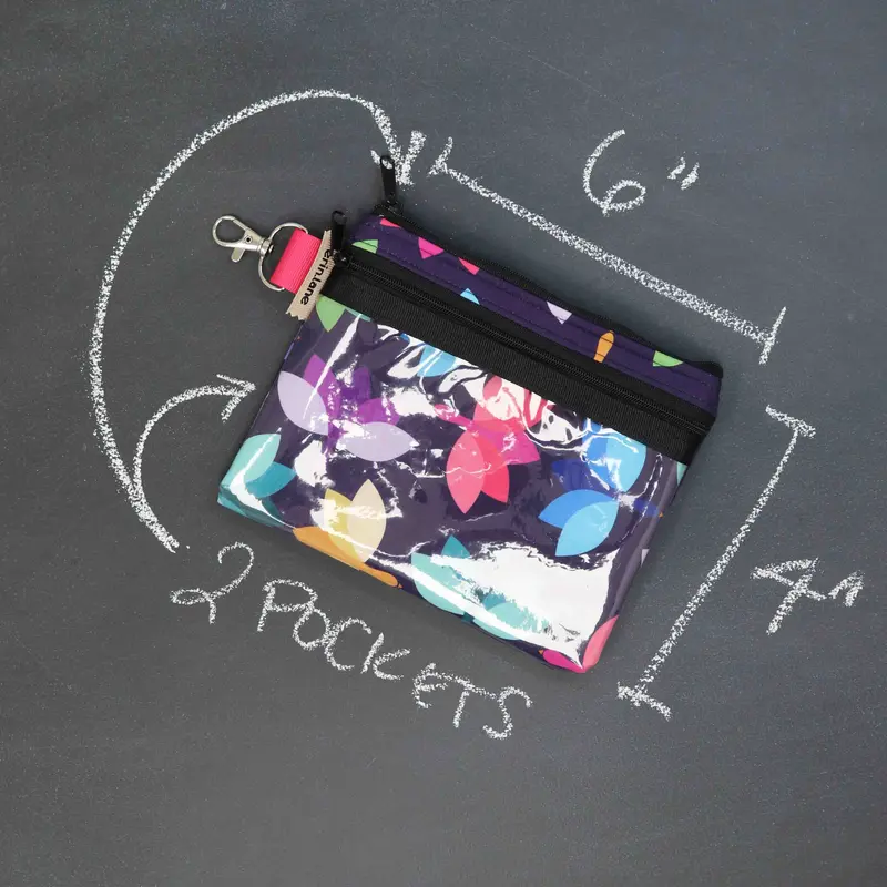 Tiny Trip Double Zippered Wallet in With Flying Colors