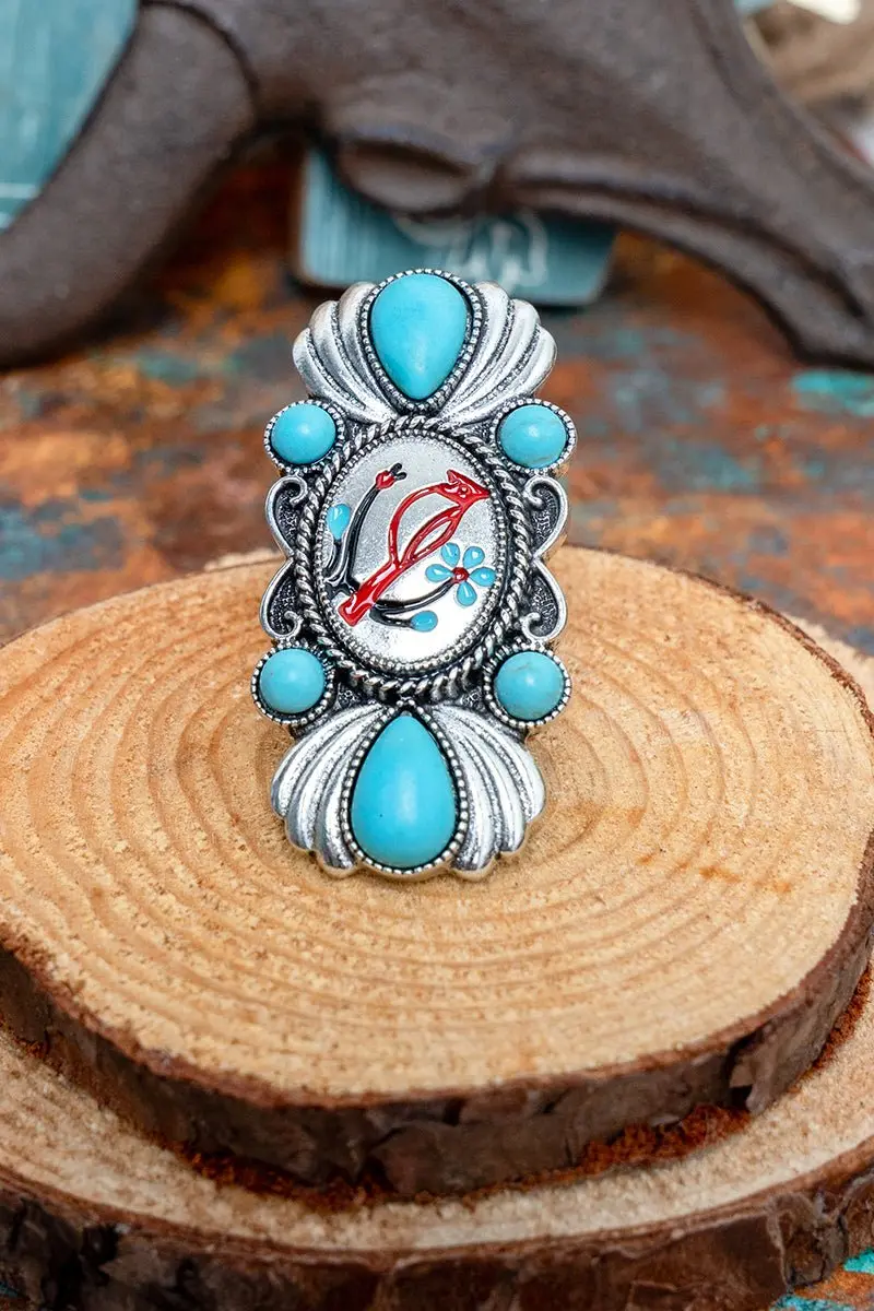 TIPI Bird & Blooms Silvertone Ring
