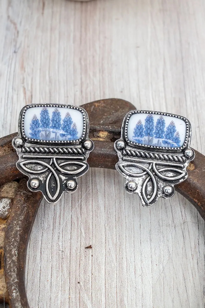 TIPI Boots & Blooms Silvertone Earrings