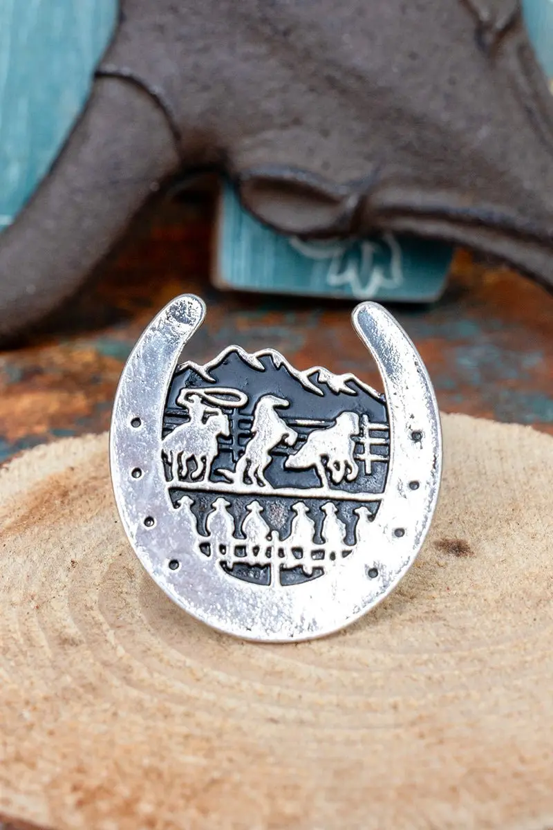 TIPI Cowboy Crossing Silvertone Horseshoe Ring