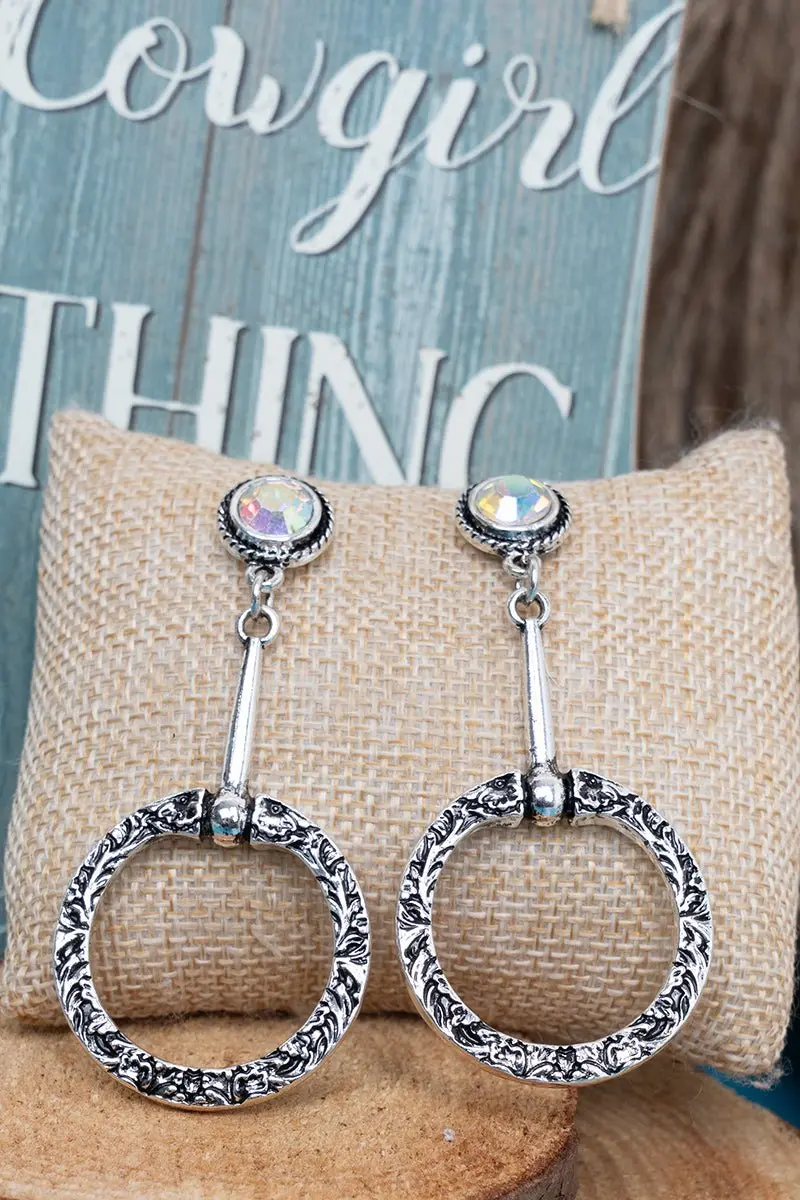 TIPI Iridescent Derby Darling Silvertone Earrings