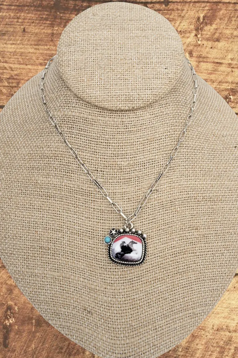 TIPI Legendary Cowboy Turquoise & Silvertone Necklace