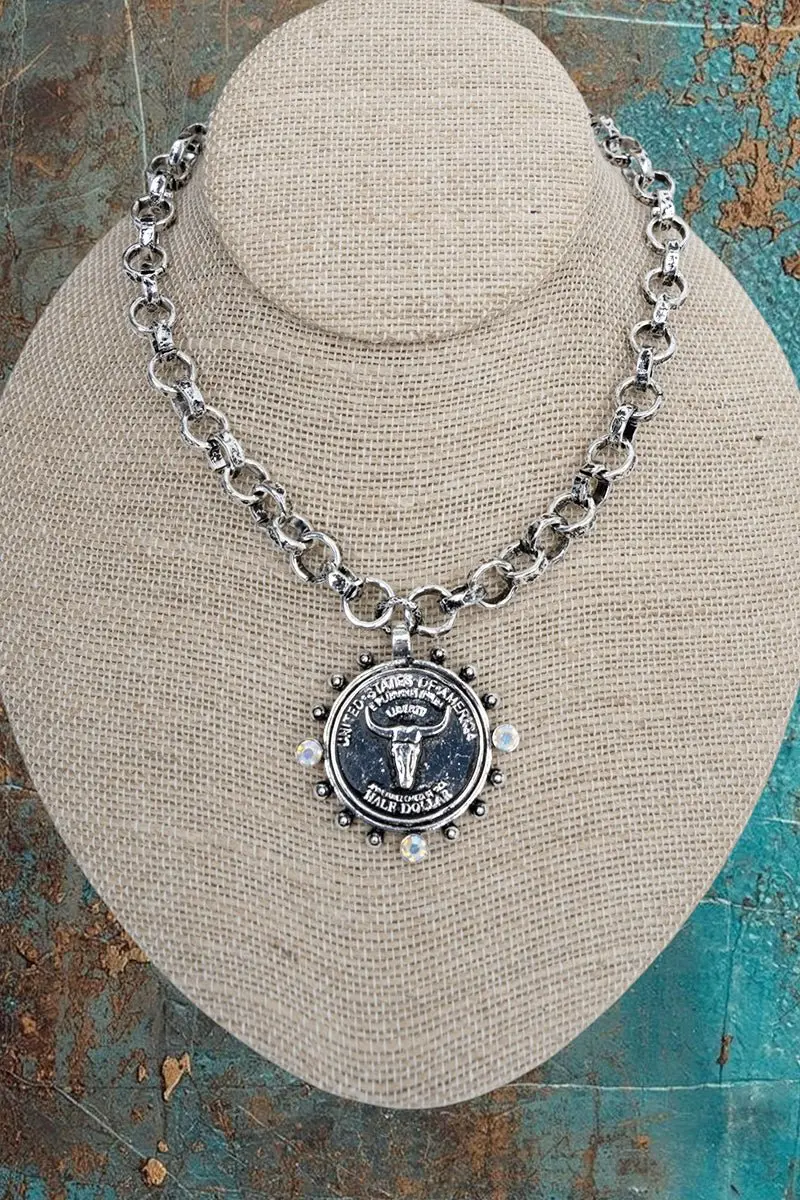 TIPI Lone Star Ledger Silvertone Necklace