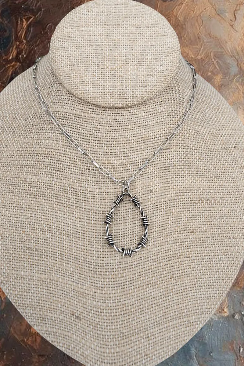 TIPI Wirecrest Teardrop Silvertone Necklace