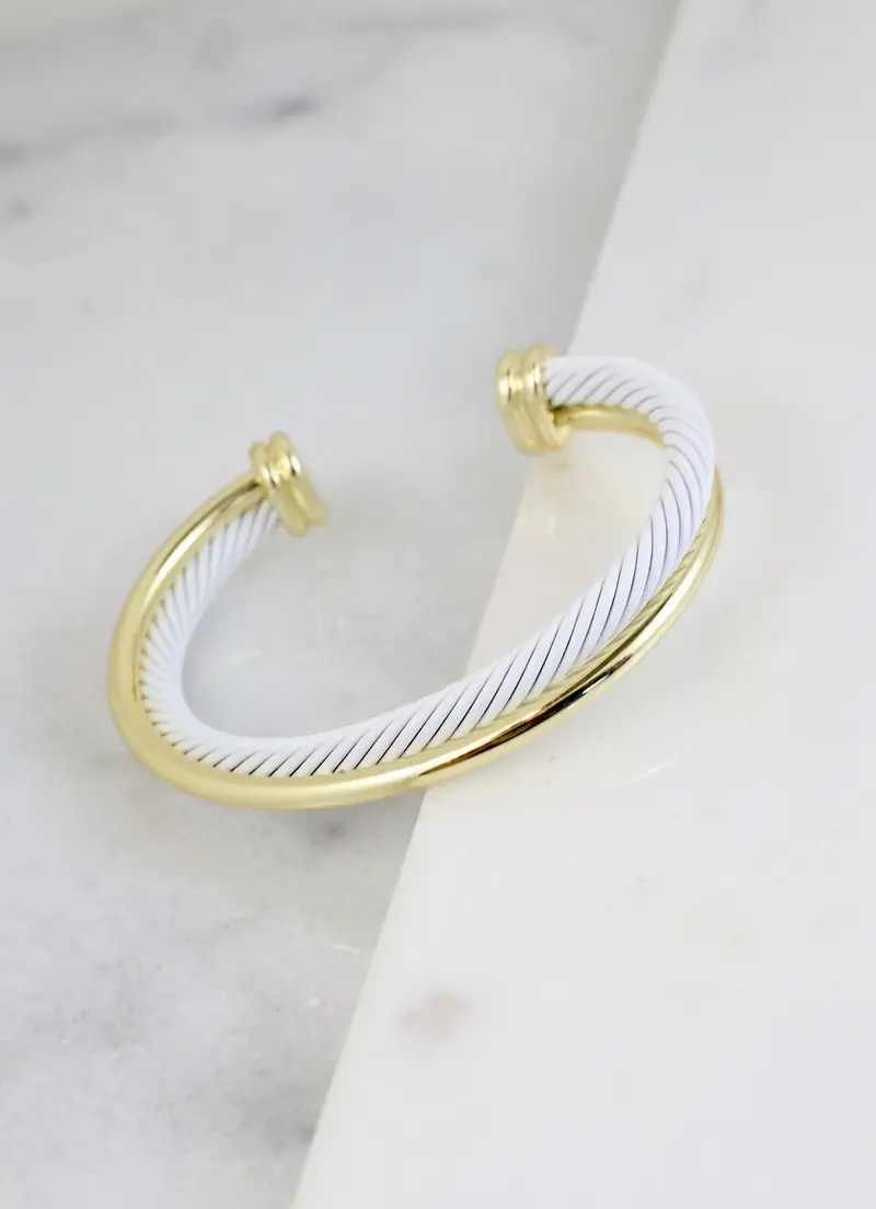 Tobias Double Cable Bracelet White