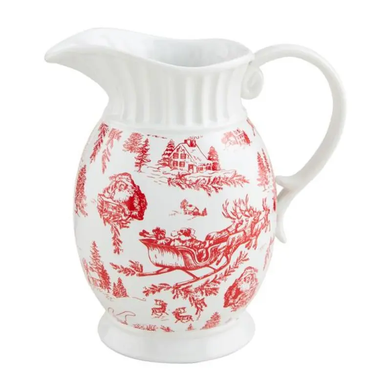 Toile Ceramic Pitcher by Mud Pie