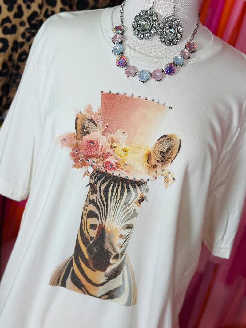 Top Hat Zebra - Boujee Tee