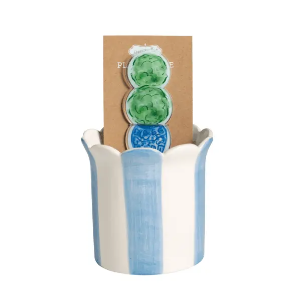 Topiary Pot with Plant Stake by Mud Pie