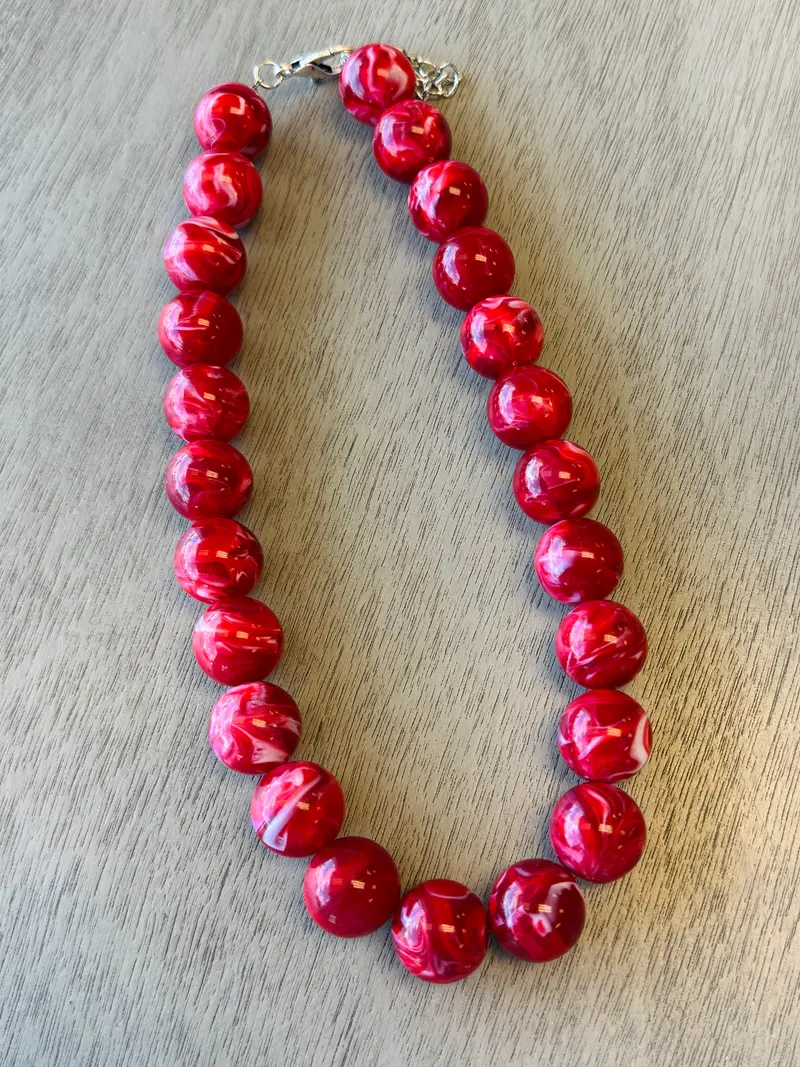 Tori Round Marble Statement Necklace