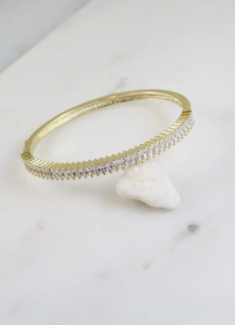 Townsend CZ Baguette Bangle Gold