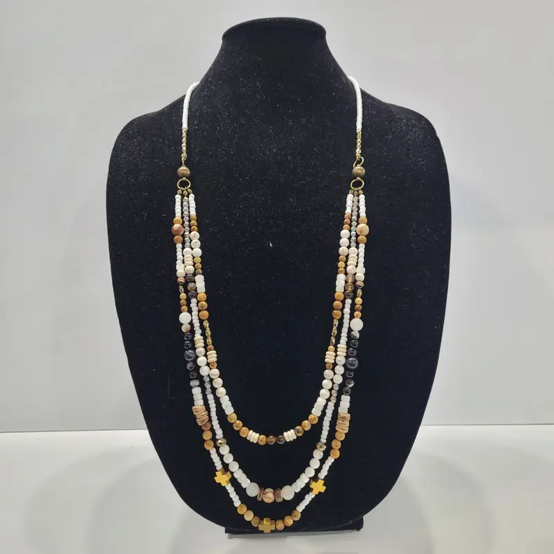 Triple Layered Long 3-way Necklace