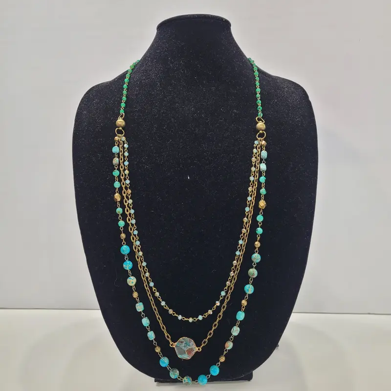 Triple Layered Long Necklace