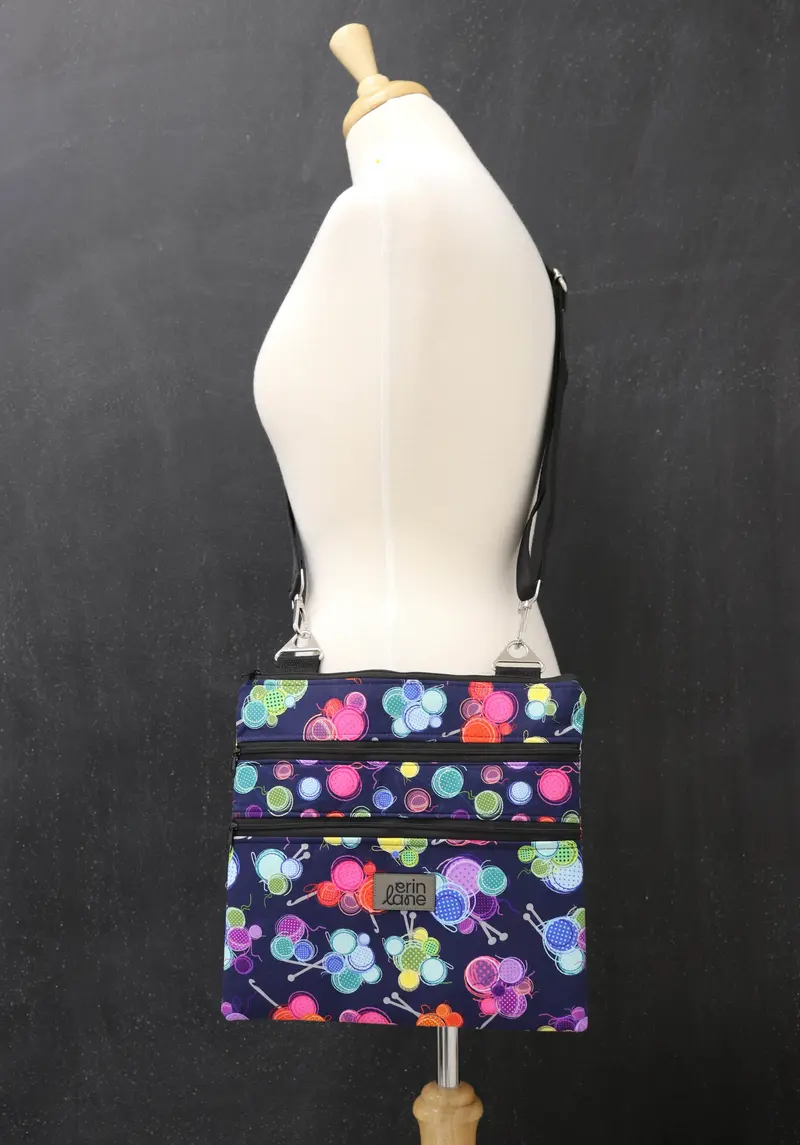 Triple Zipper Crossbody Bag in Sweater Quantity