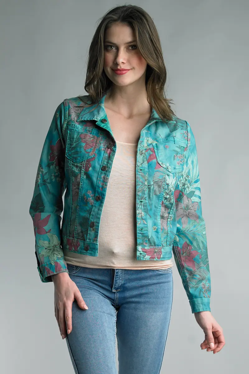 Tropical Reversible Jean Jacket