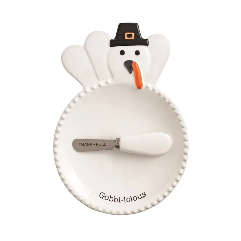 Turkey Plate & Spreader Set by Mudpie