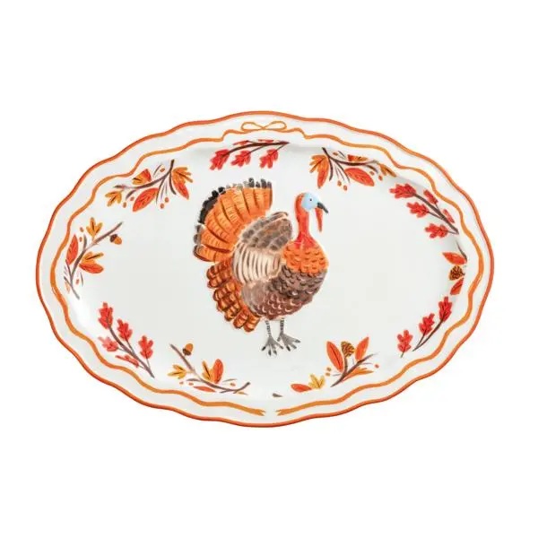 Turkey Whimsical Platter by Mudpie