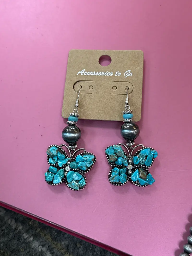 Turquoise Butterfly Earrings - PREORDER