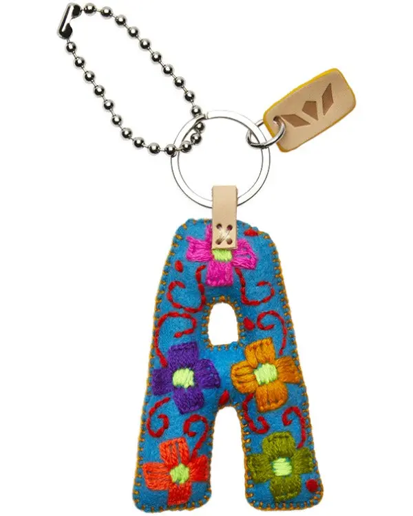 TURQUOISE FELT ALPHABET CHARM "A"