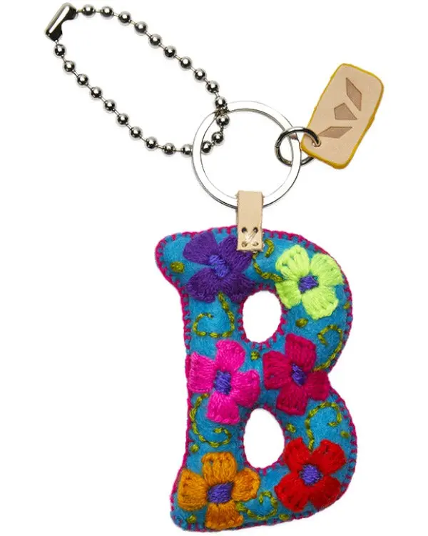 TURQUOISE FELT ALPHABET CHARM "B"