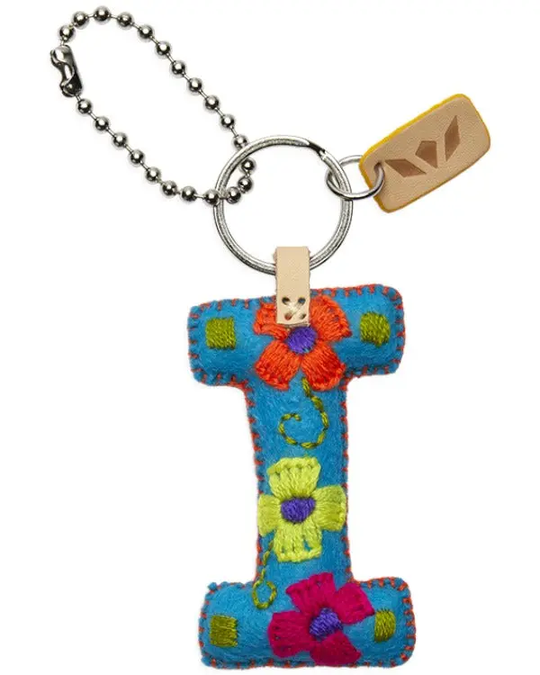 TURQUOISE FELT ALPHABET CHARM "I"