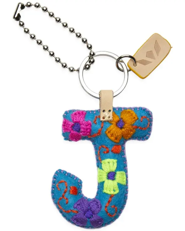 TURQUOISE FELT ALPHABET CHARM "J"