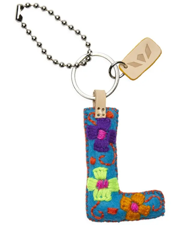 TURQUOISE FELT ALPHABET CHARM "L"