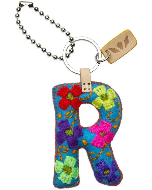 TURQUOISE FELT ALPHABET CHARM "R”