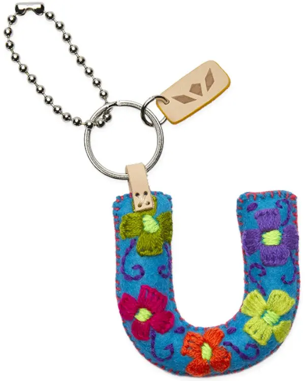 TURQUOISE FELT ALPHABET CHARM "U"