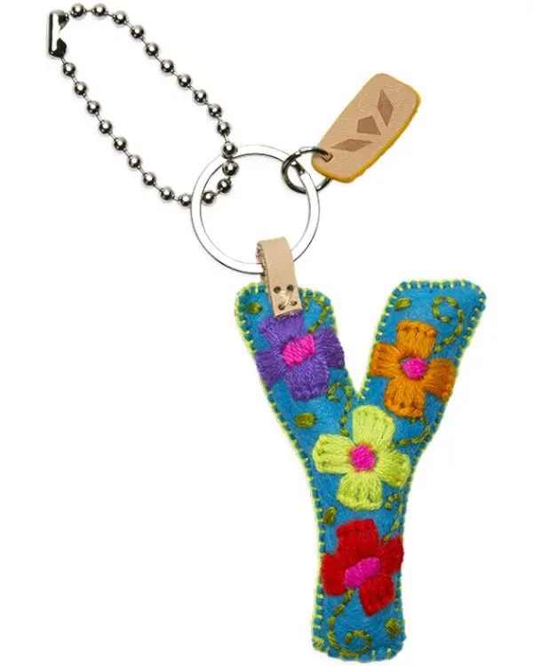 TURQUOISE FELT ALPHABET CHARM "Y"