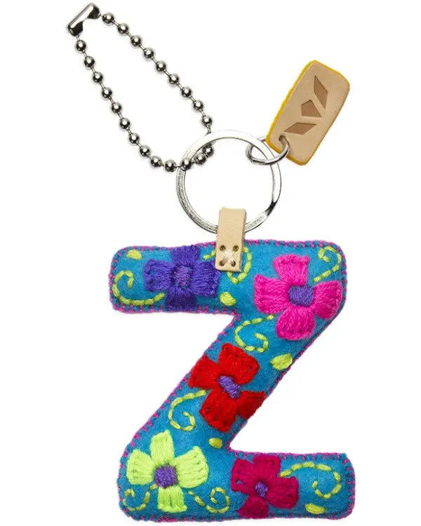 TURQUOISE FELT ALPHABET CHARM "Z"