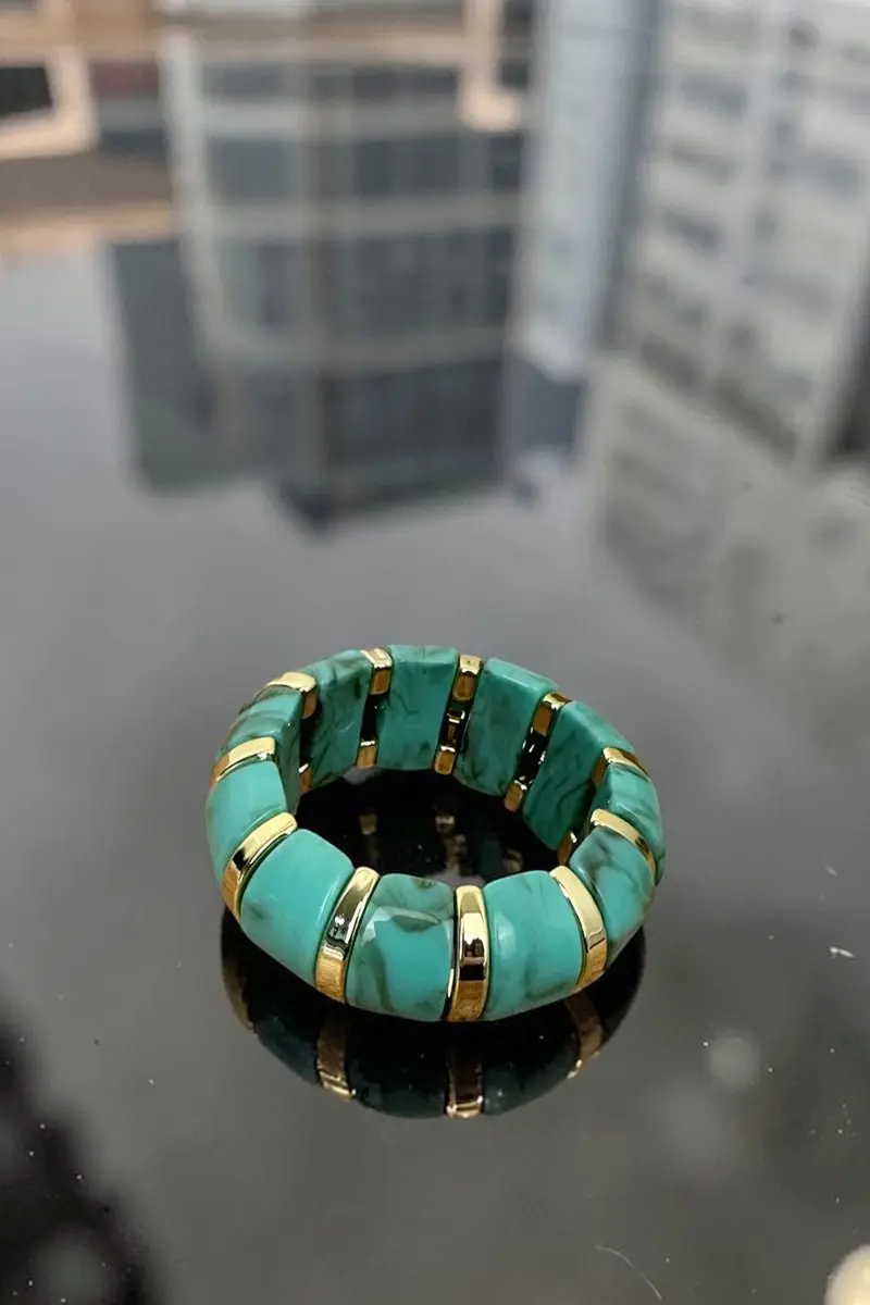 Turquoise & Goldtone Flair Play Bracelet