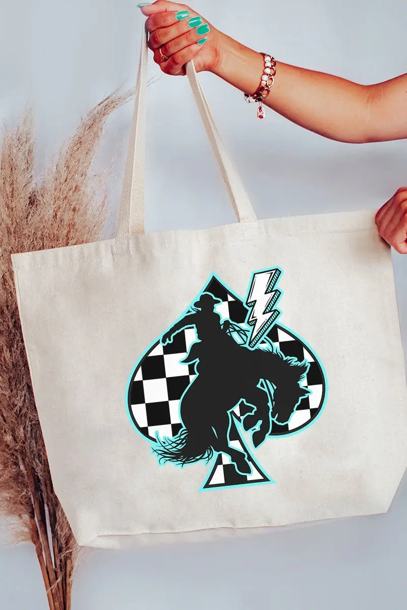 Turquoise Outlaw Canvas Jumbo Tote