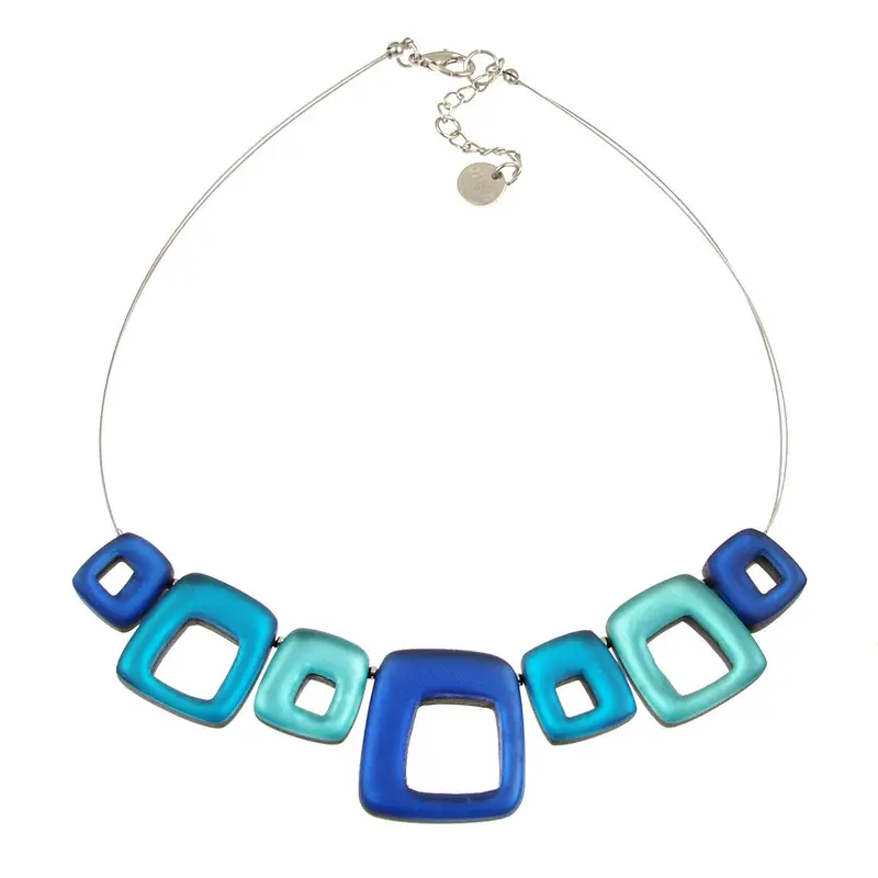 Turquoise- Squares Statement Necklace