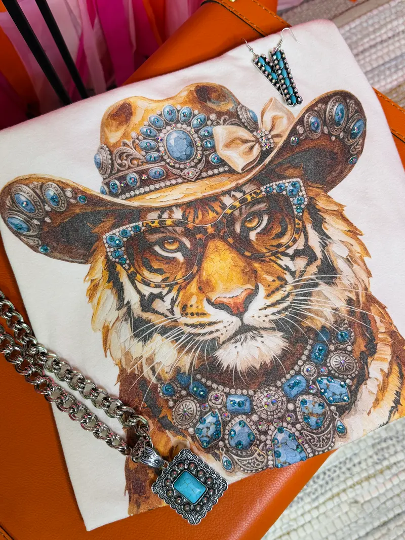 Turquoise Tigress Boujee Tee