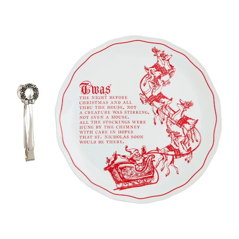 T'was The Night Before Christmas Platter Set by MudPie