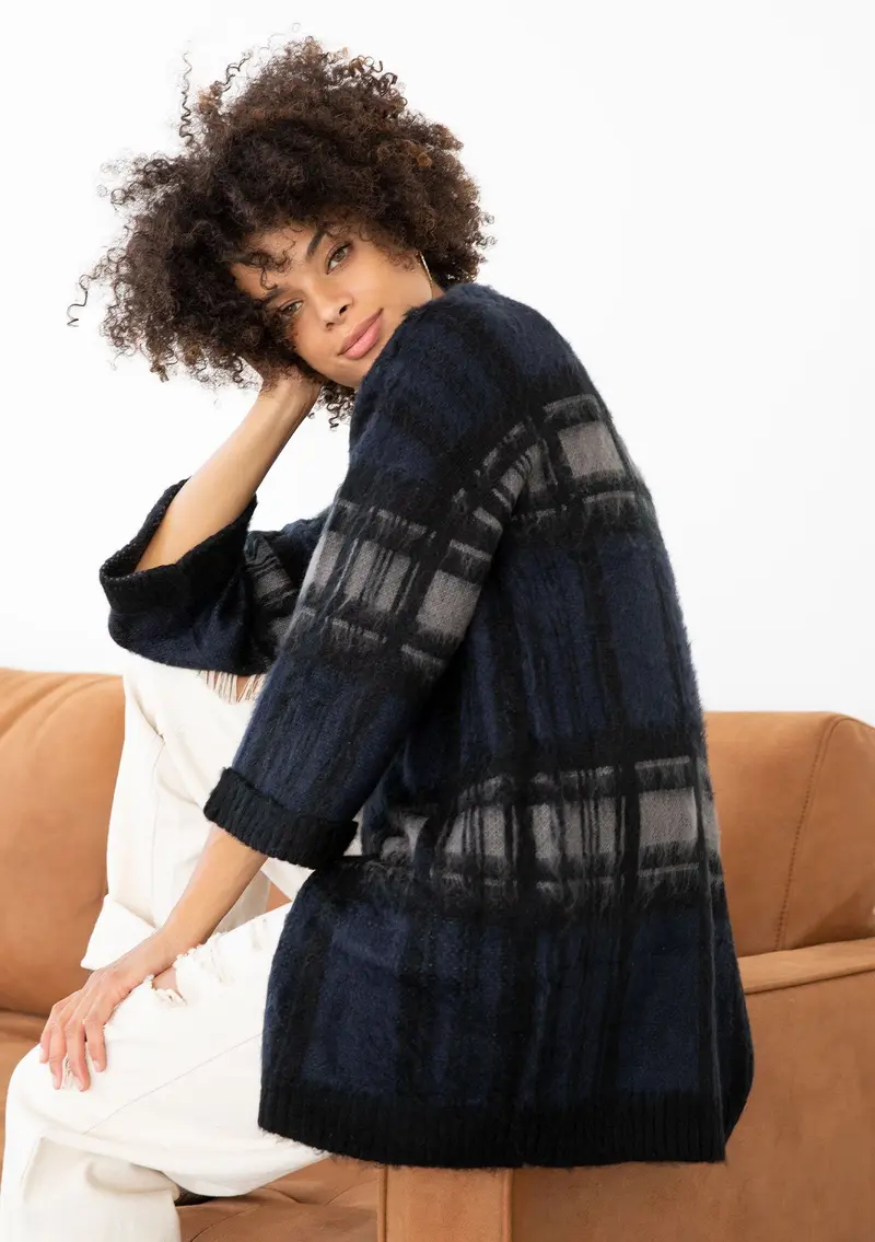 Twilight Fuzzy Striped Cardigan