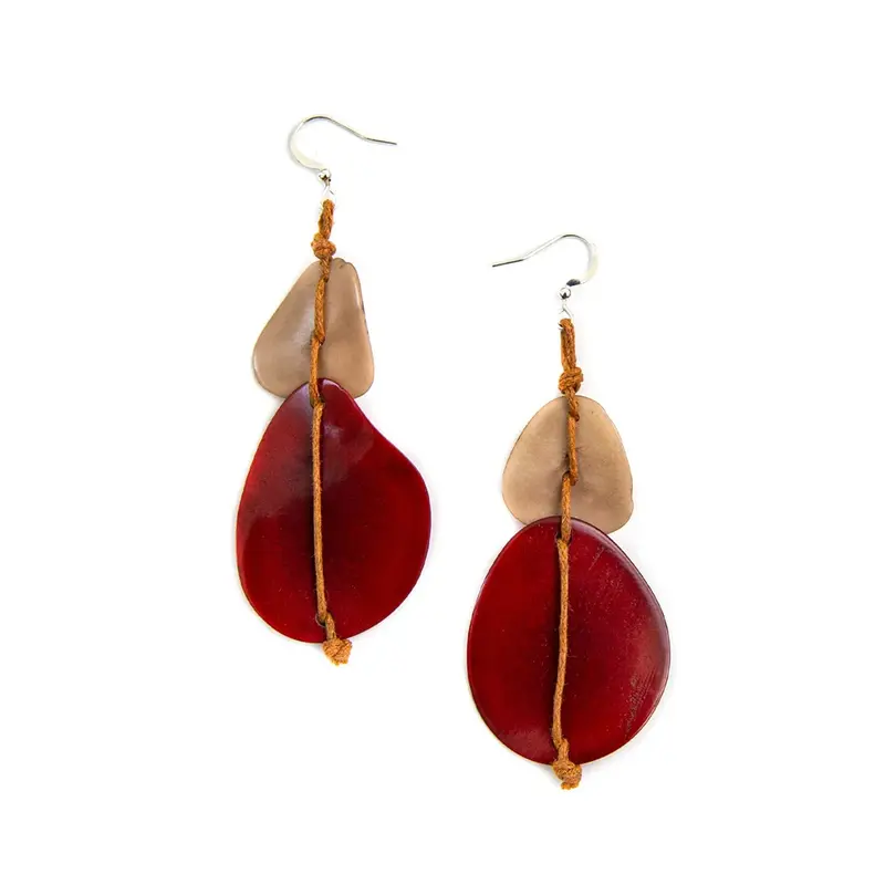 Two-Tone Drop Earrings