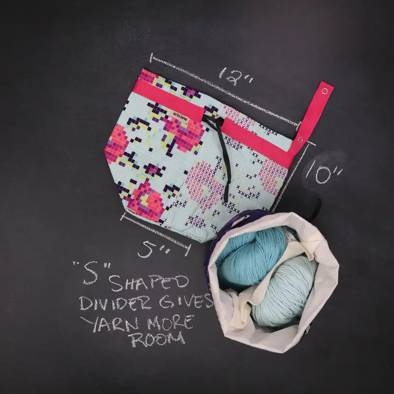 Twofer Drawstring Bag in 8 BIt Bloom