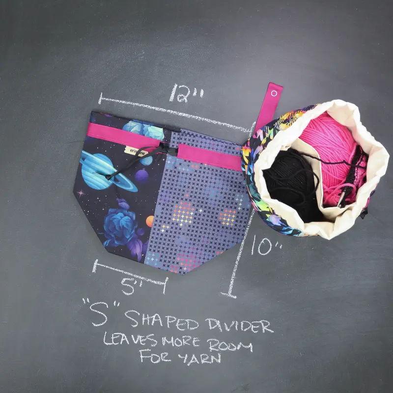 Twofer Drawstring Bag in Botancial Orbit