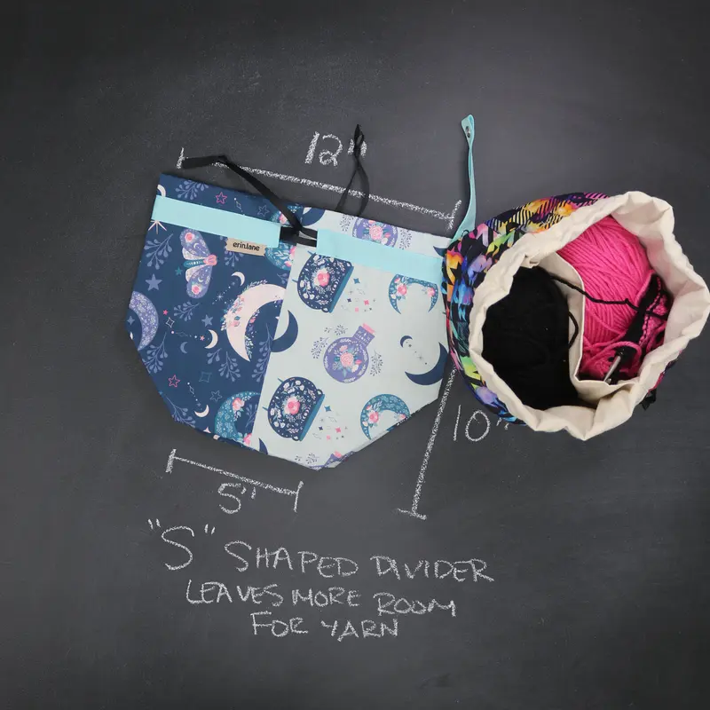 Twofer Drawstring Bag in Crescent Sonata