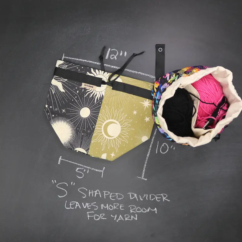 Twofer Drawstring Bag in Lunar Solstice