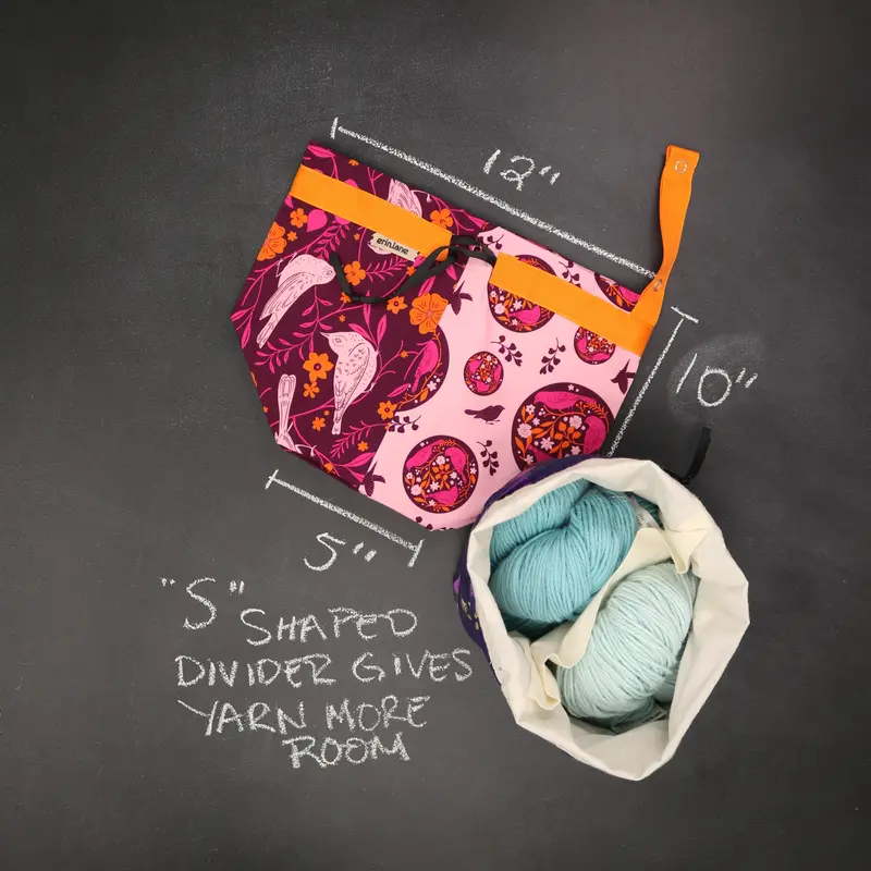 Twofer Drawstring Bag in Songird and Briar